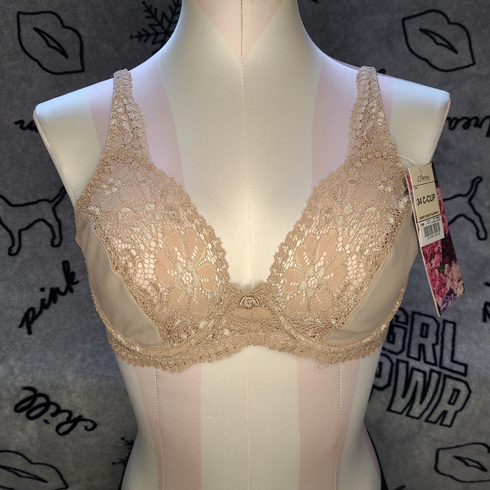 NWT Vtg Floralace by Delicates Underwire Bra Size 34C